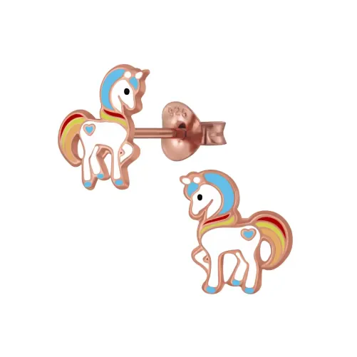 Mon-bijou - FF4088 - Boucle d'oreille chevaux doré en argent 925/1000