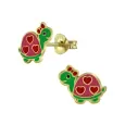 Boucles d oreilles  kailani  - tortue marine en argent 925 plaqué or
