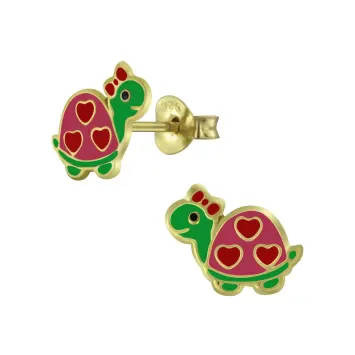 Mn-bijou - FF4563 - Boucle d'oreille tortue doré en argent 925/1000