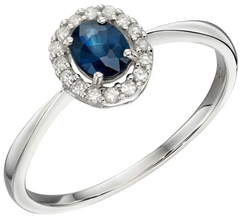 Bague fiançailles  aura royale  saphir et diamants - or blanc 375