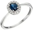 Bague fiançailles  aura royale  saphir et diamants - or blanc 375