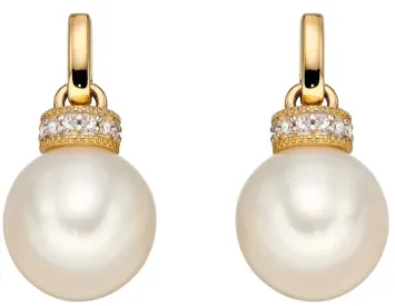 Mon-bijou - D2231 - Boucle d'oreille perle et diamant en or 375/1000