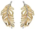 ✨ boucles d oreilles plume aérienne en or bicolore 9 carats
