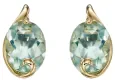 Boucles d oreilles boucles aura en or jaune 9k et fluorite naturelle