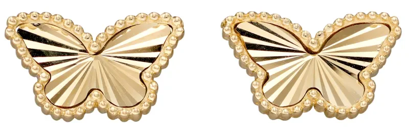 Boucles d oreilles papillon  ailes d or  - or jaune 9 carats