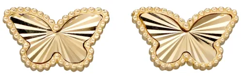 Mon-bijou - D2349 - Boucle d'oreille papillon sur or jaune 375/1000