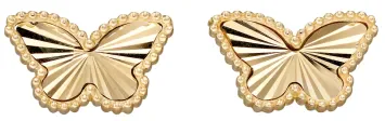 Mon-bijou - D2349 - Boucle d'oreille papillon sur or jaune 375/1000