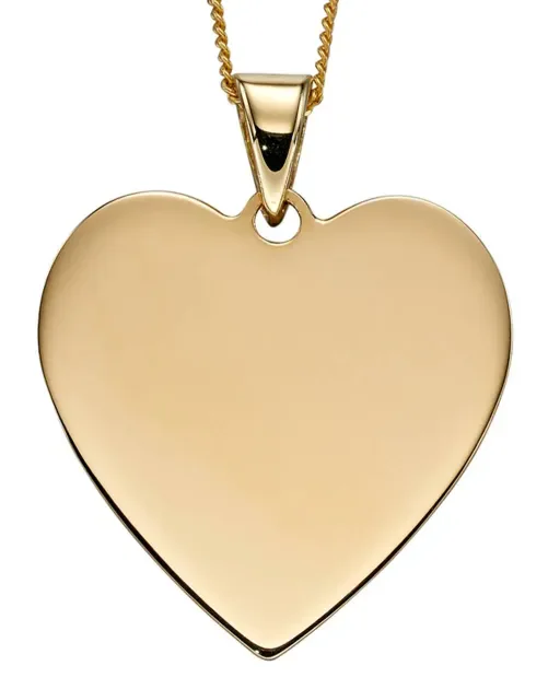 Collier pendentif cœur en or jaune 9 carats  bijou amour femme