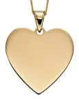 Collier pendentif cœur en or jaune 9 carats  bijou amour femme