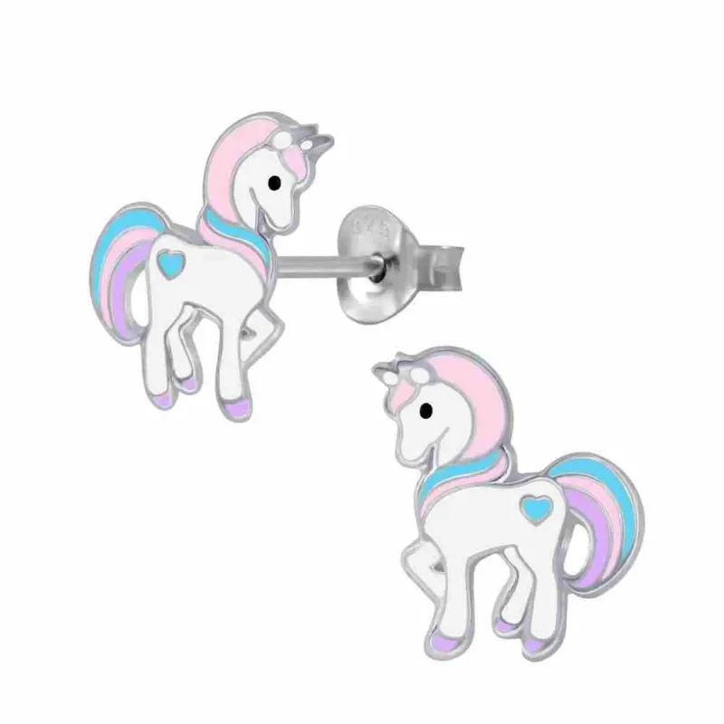 Boucles d oreilles cheval galopant en argent 925
