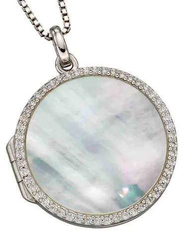 Mon-bijou - D4897c - Collier photo tendance nacre en argent 925/1000