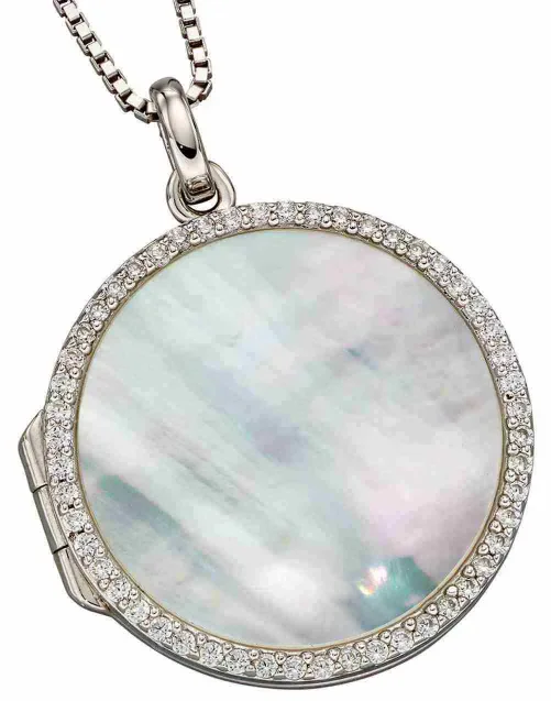 Mon-bijou - D4897c - Collier photo tendance nacre en argent 925/1000