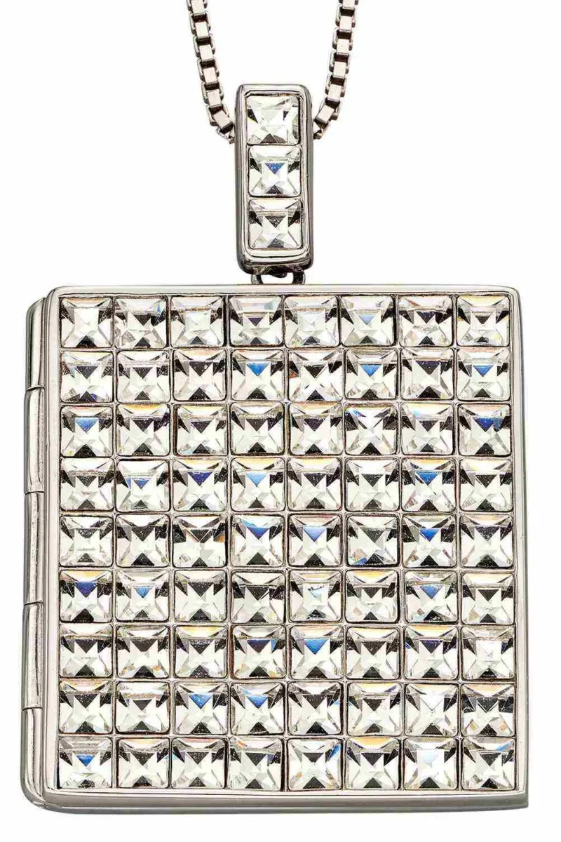 Collier photo personnalisé argent 925  pendentif cristal souvenir