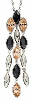 Collier cristal  pêche noir  en argent 925