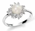 Bague solitaire perle de culture en argent 925