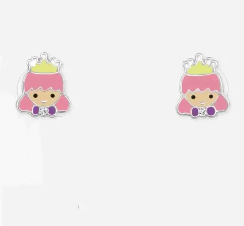 Mon-bijou - H38076 - Boucle d'oreille princesse en argent 925/1000