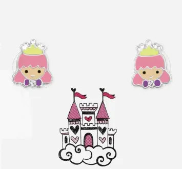 Mon-bijou - H38076 - Boucle d'oreille princesse en argent 925/1000