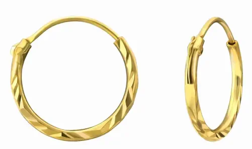 Mon-bijou - H25110 - Boucle d'oreille dorée en argent 925/1000