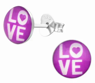 Mon-bijou - H31941 - Boucle d'oreille love en argent 925/1000
