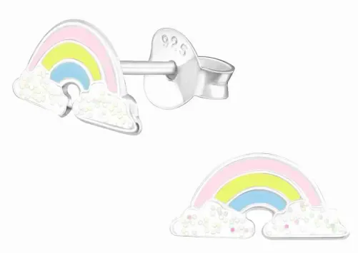 Mon-bijou - H31976 - Boucle d'oreille arc en ciel en argent 925/1000