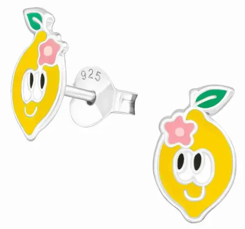 Boucles d oreilles pendantes citron en argent 925 rhodié