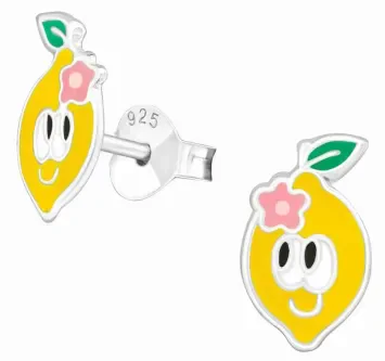 Mon-bijou - H39141 - Boucle d'oreille citron en argent 925/1000