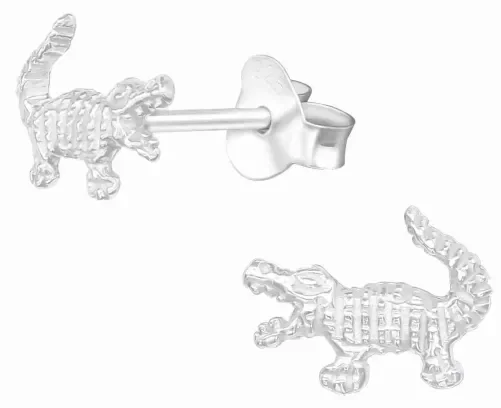 Mon-bijou - H39913 - Boucle d'oreille crocodile en argent 925/1000