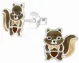 Boucles d oreilles boucles écureuil malicieux en argent 925