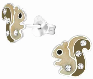 Mon-bijou - H40322 - Boucle d'oreille ecureuil en argent 925/1000