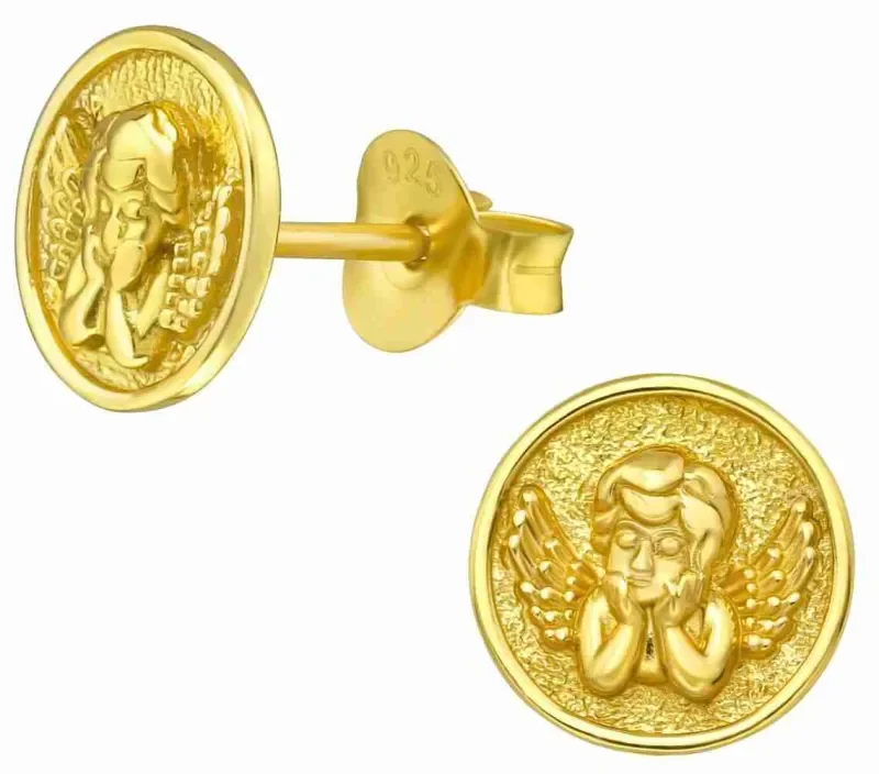 Boucles d oreilles solaires en argent 925 plaqué or 18 carats
