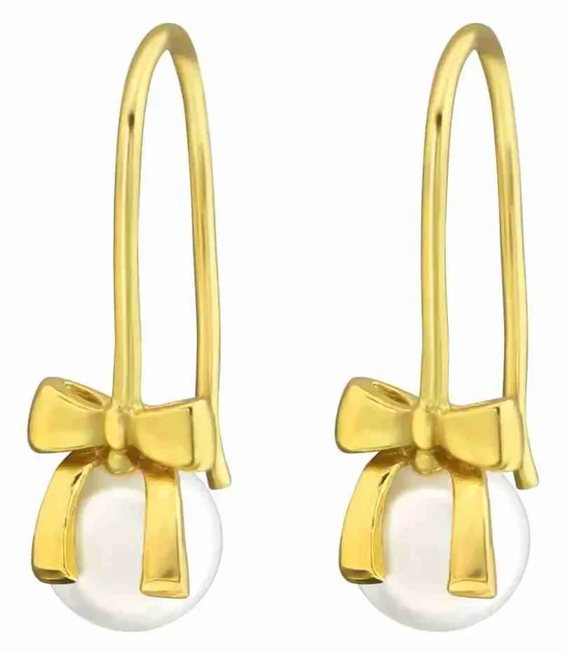 Boucles d oreilles boucles  nœud d amour  - argent 925 plaqué or 18 carats