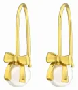 Boucles d oreilles boucles  nœud d amour  - argent 925 plaqué or 18 carats