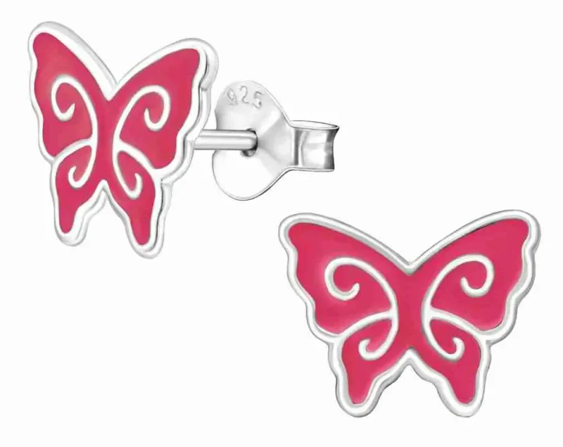 Boucles d oreilles papillon  éclat rosé