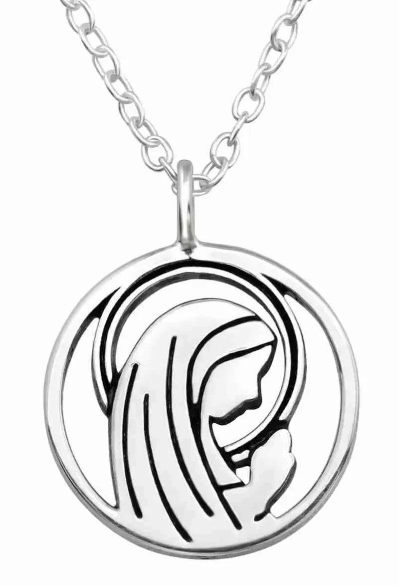 Collier vierge miraculeuse en argent 925