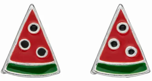 Mon-bijou - D2064b - Boucle d'oreille pastéque en argent 925/1000