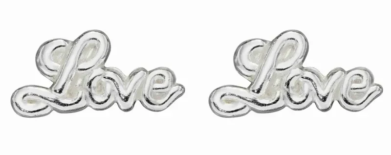 Boucles d oreilles boucles  love  en argent 925