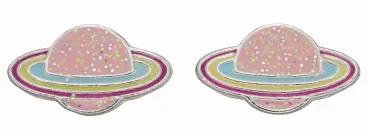 Mon-bijou - D2067b - Boucle d'oreille saturne en argent 925/1000