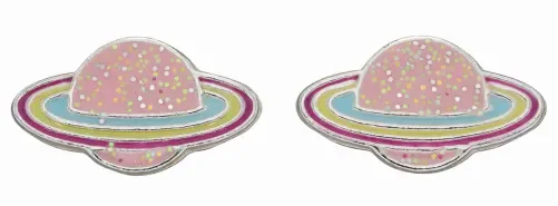 Mon-bijou - D2067b - Boucle d'oreille saturne en argent 925/1000