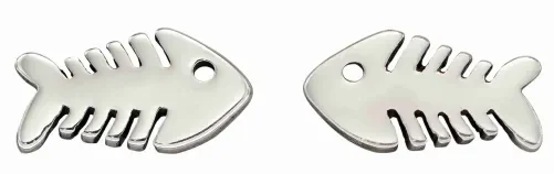 Mon-bijou - D2073b - Boucle d'oreille poisson en argent 925/1000