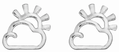 Mon-bijou - D2075b - Boucle d'oreille rayon de soleil en argent 925/1000