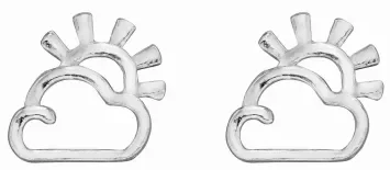 Mon-bijou - D2075b - Boucle d'oreille rayon de soleil en argent 925/1000