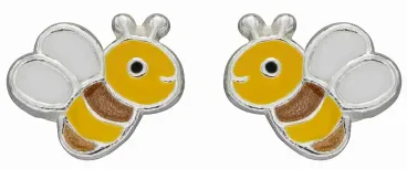 Mon-bijou - D2076b - Boucle d'oreille abeille en argent 925/1000