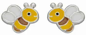 Mon-bijou - D2076b - Boucle d'oreille abeille en argent 925/1000