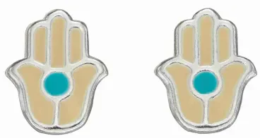 Mon-bijou - D2077 - Boucle d'oreille main de Fatema en argent 925/1000