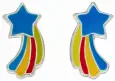Boucles d oreilles étoile céleste en argent 925 cristaux arc-en-ciel