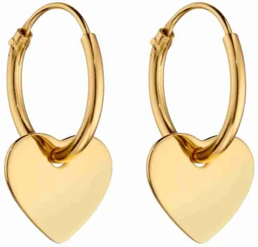 Mon-bijou - D5999 - Boucle d'oreille coeur plaqué or en argent 925/1000