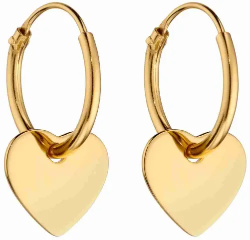 Mon-bijou - D5999 - Boucle d'oreille coeur plaqué or en argent 925/1000