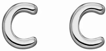 Mon-bijou - D6020 - Boucle d'oreille lettre C en argent 925/1000