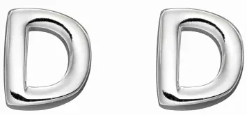 Mon-bijou - D6021 - Boucle d'oreille lettre D en argent 925/1000
