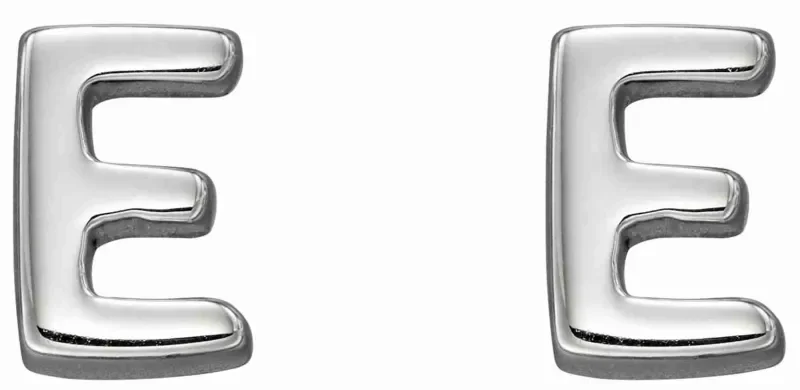 Boucle d'oreille lettre e en argent 925